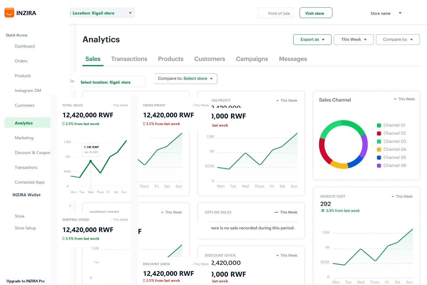INZIRA Business Analytics & Performance Metrics